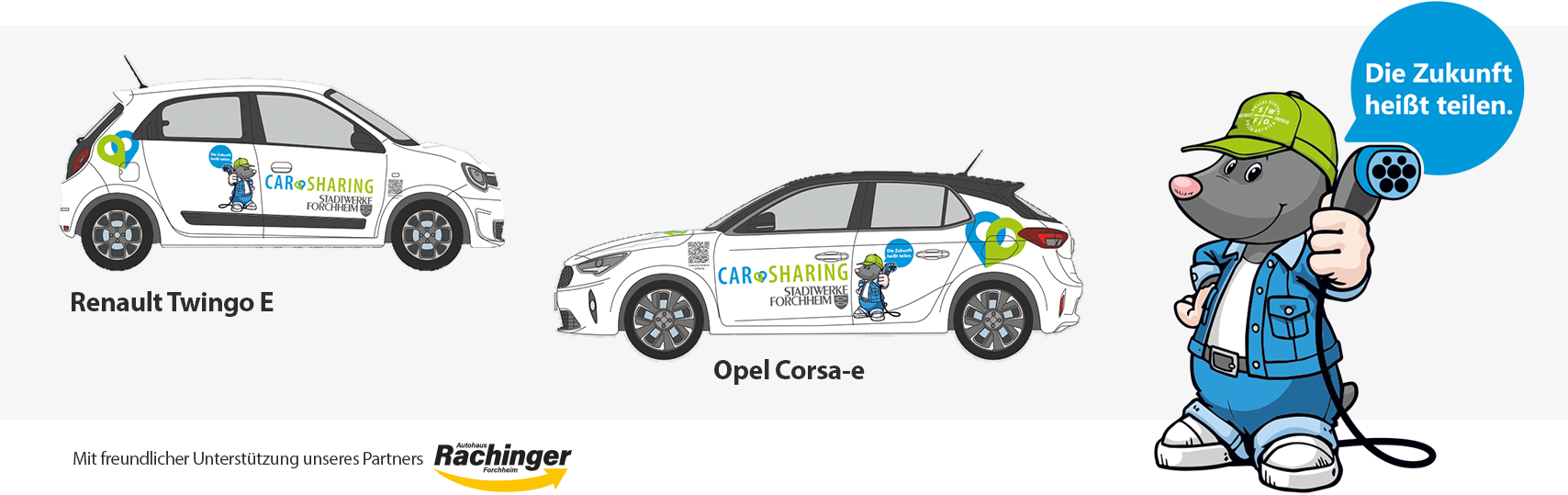 "Die Zukunft heißt teilen" - Toni stellt die E-Fahrzeuge vor: Renault Twingo E und Opel-Astra-e