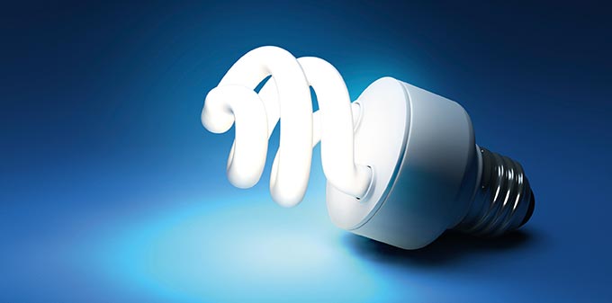 leuchtende Glühbirne